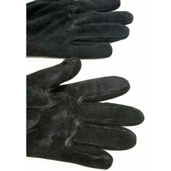 Grandoe Black Leather LambsWool Gloves Medium - Picture 4 of 8